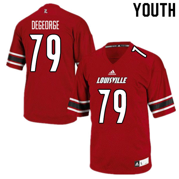 Youth #79 Cameron DeGeorge Louisville Cardinals College Football Jerseys Sale-Red - Click Image to Close
